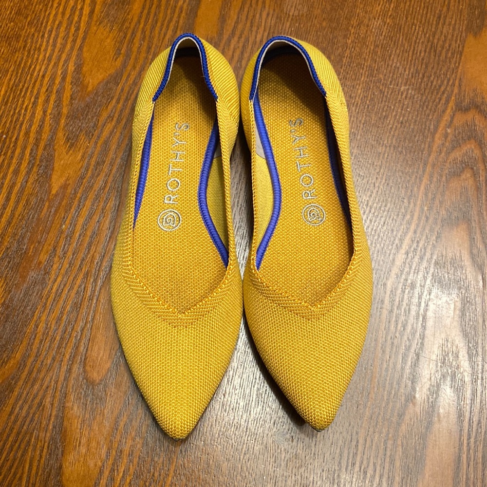 Authentic Rothy's The Point Flat Marigold Yellow